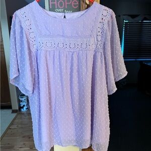 Lavender Eyelet Women's Top